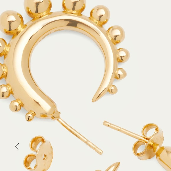KHIRY Tiny Khartoum Embellished Hoop Earrings in Polished 18k Vermeil - Picture 3 of 3